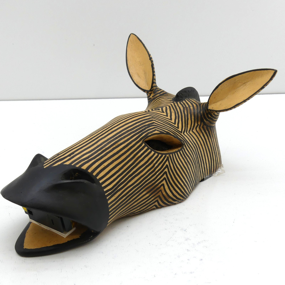 Swahili Imports Kenya Hand Carved Zebra Antelope Wall Mask African Art Decor 12"